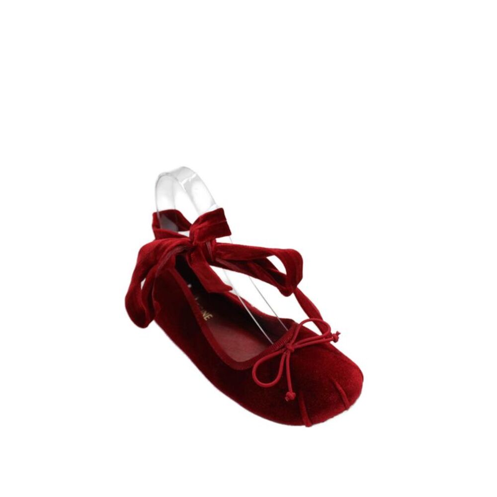 Catherine Catherine Malandrino Womens Velvet Ballet Flat Red Size 6